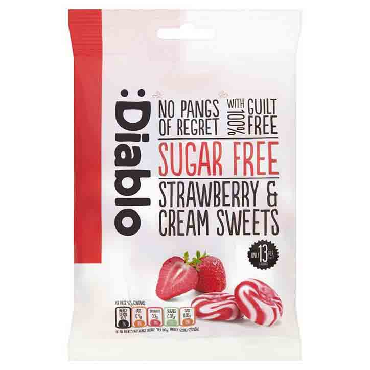 Diablo Sugar Free Strawberry & Cream Sweets 75G